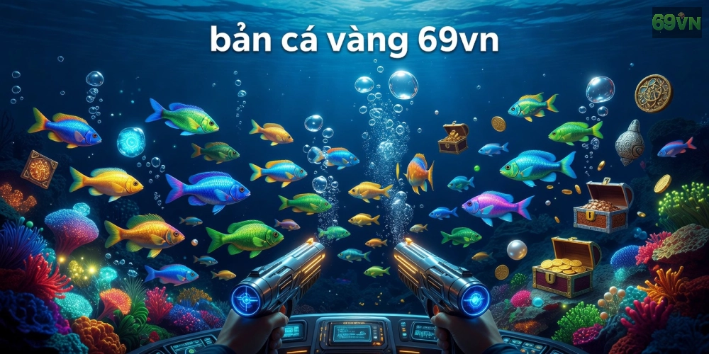 Minh họa trò chơi bắn cá vàng 69vn với giao diện sống động và cá đa dạng